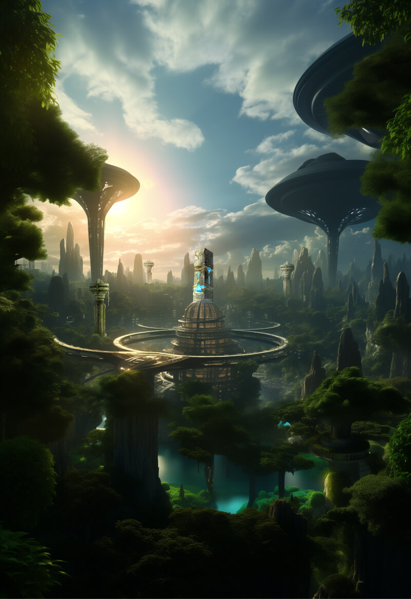 Futuristic scene on Astra Nova depicting a lone figure in a hostile environment, highlighting the uncertain struggle for survival in the new world.